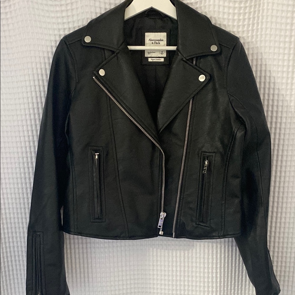 Abercrombie & Fitch Classic Black Leather Jacket